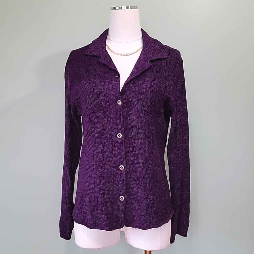 CHICO'S Purple Button Up